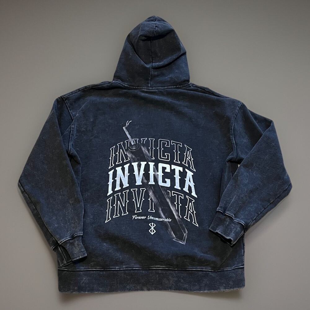 Invicta KURU Black Swordsman Gym Sweatshirt Hoodie size Large Unconquerable